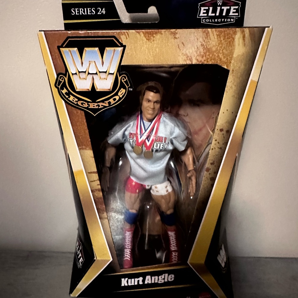 Mattel WWE Legends Kurt Angle Action Figure - White Shirt, Red & Blue Boots